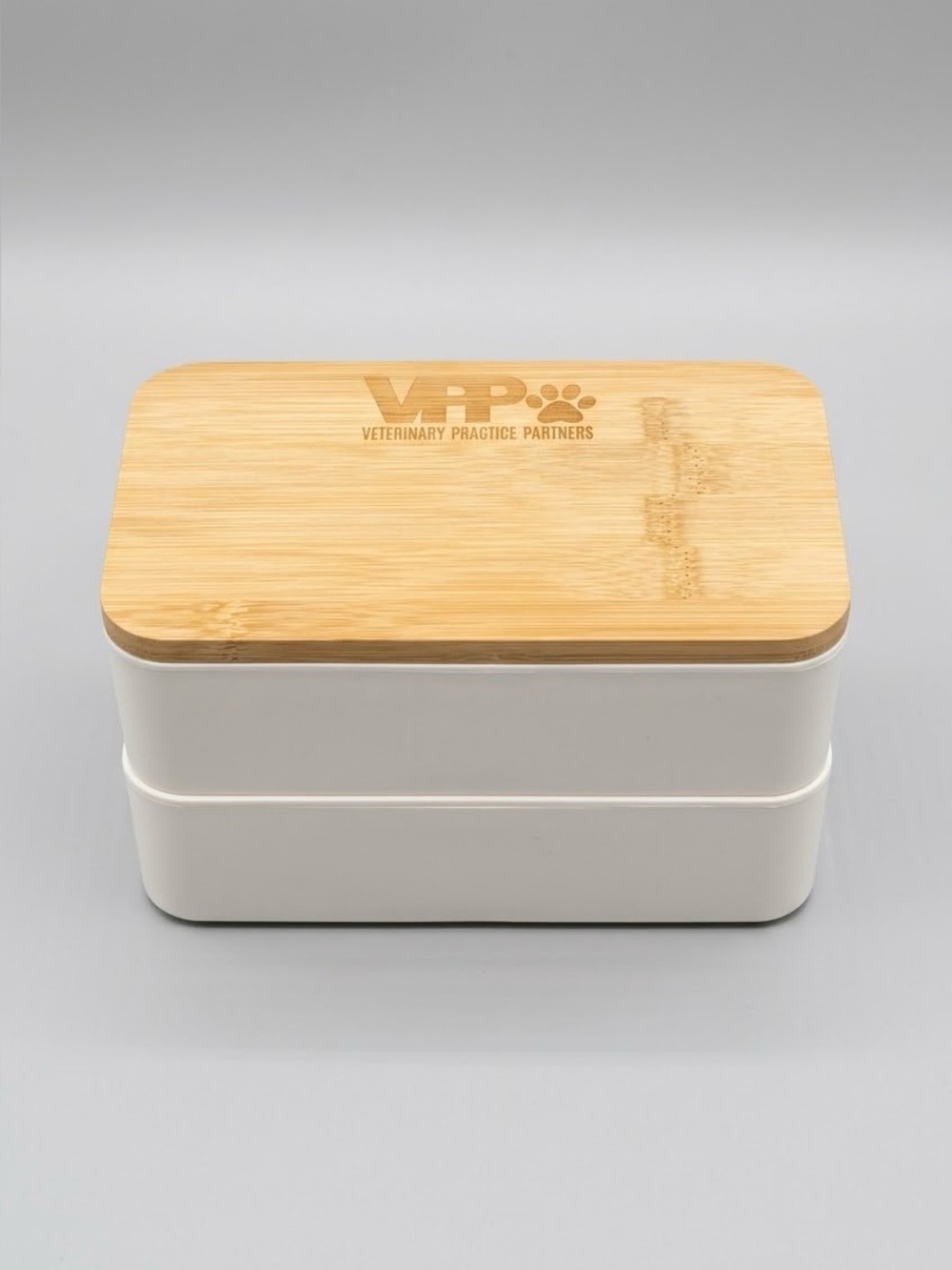 NWT Stackable Bamboo Fiber Bento Box Eco Friendly Lunch Box Utensil Set Cream